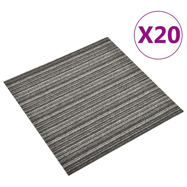 Maison Exclusive - Dalles de tapis de sol 20 pcs 5 m² 50x50 cm Anthracite rayé