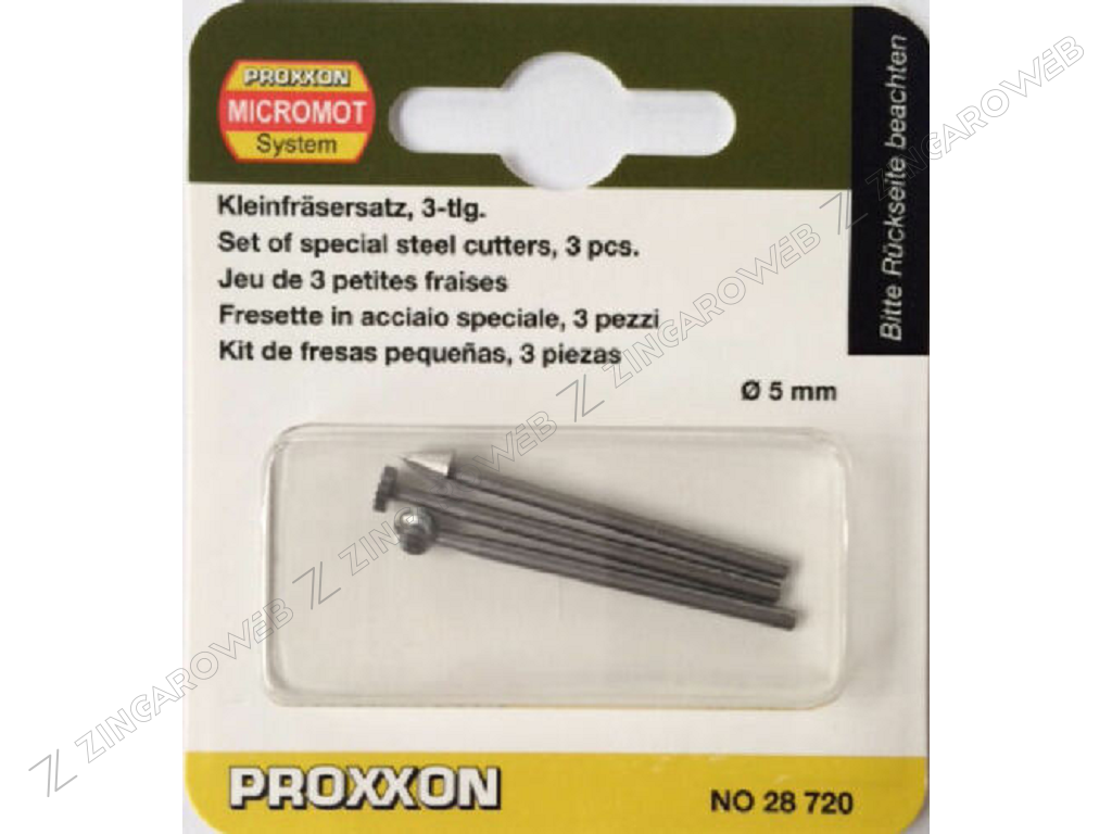 Set freze din otel-wolfram-vanadiu Proxxon 28720, O5 mm, 3 piese ...