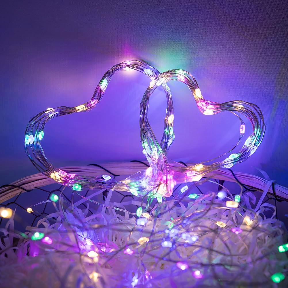 Guirlande lumineuse 100 m 1000 LED Fil de cuivre argenté Étanche Intérieur/Extérieur avec télécommande, Lumière colorée. - 3
