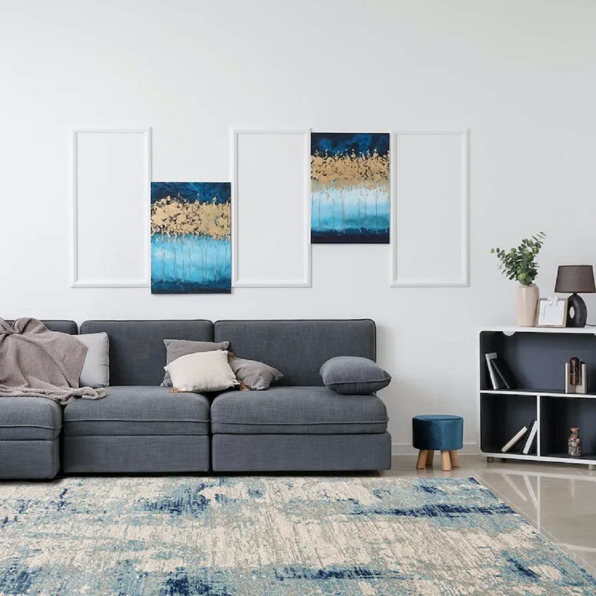 Tapis de salon moderne tissé plat REGGIE 160x230 cm - 2