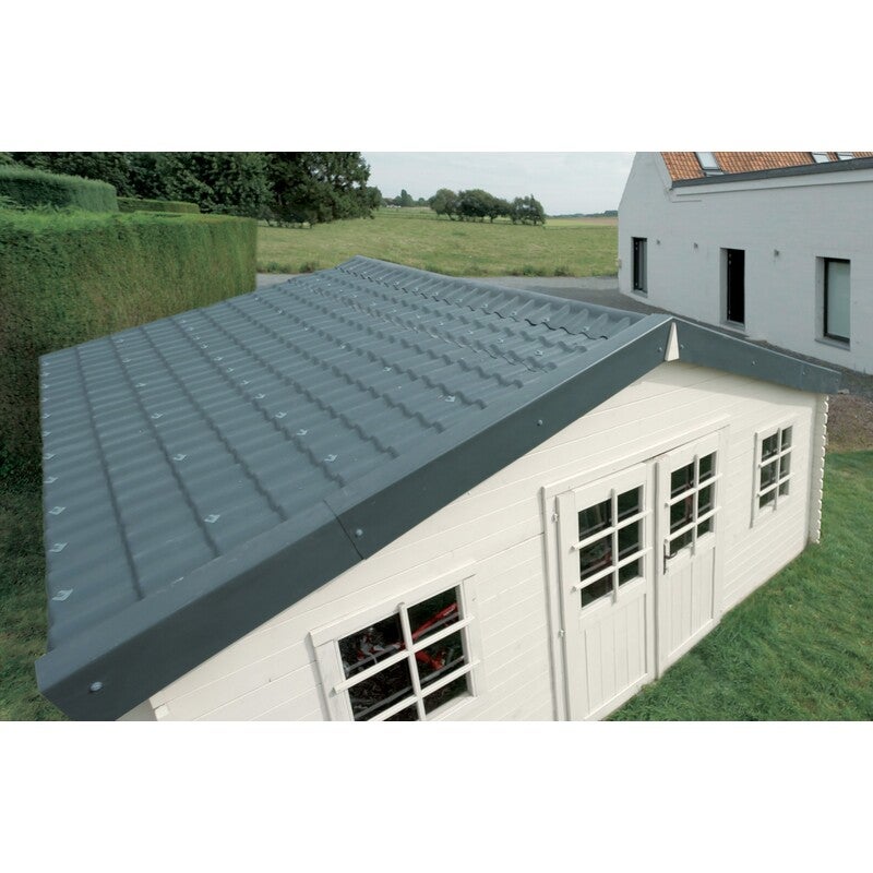 Plaque pvc imitation tuile mini 110 x 90 cm - Coloris - Gris anthracite, Largeur - 90 cm, Longueur - 110 cm - 4