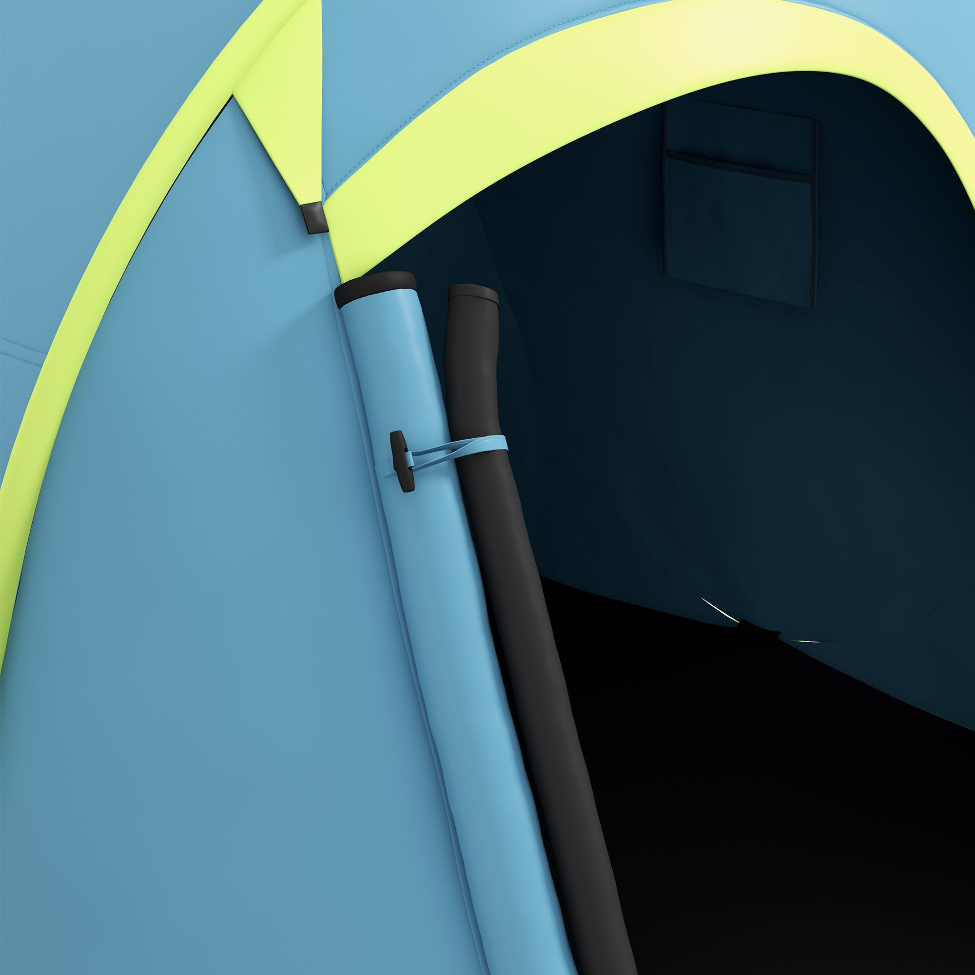 Tente de camping 2-3 personnes étanche 2000 mm avec sac de transport pour la randonnée 245x148x105 cm Bleu - 11