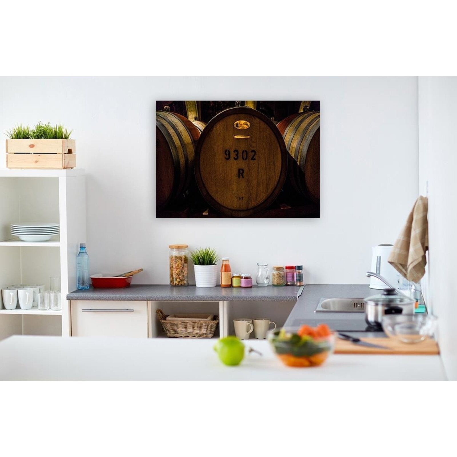 Tableau tonneaux de vin en bois - 120 x 80 cm - 3