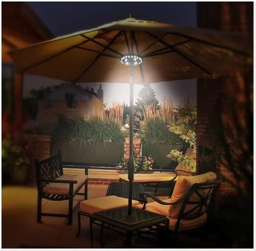 Lampa do parasola tarasowego, 3 tryby jasności, 28 diod LED, lampa w kształcie kija do parasoli tarasowych, kemping - 6