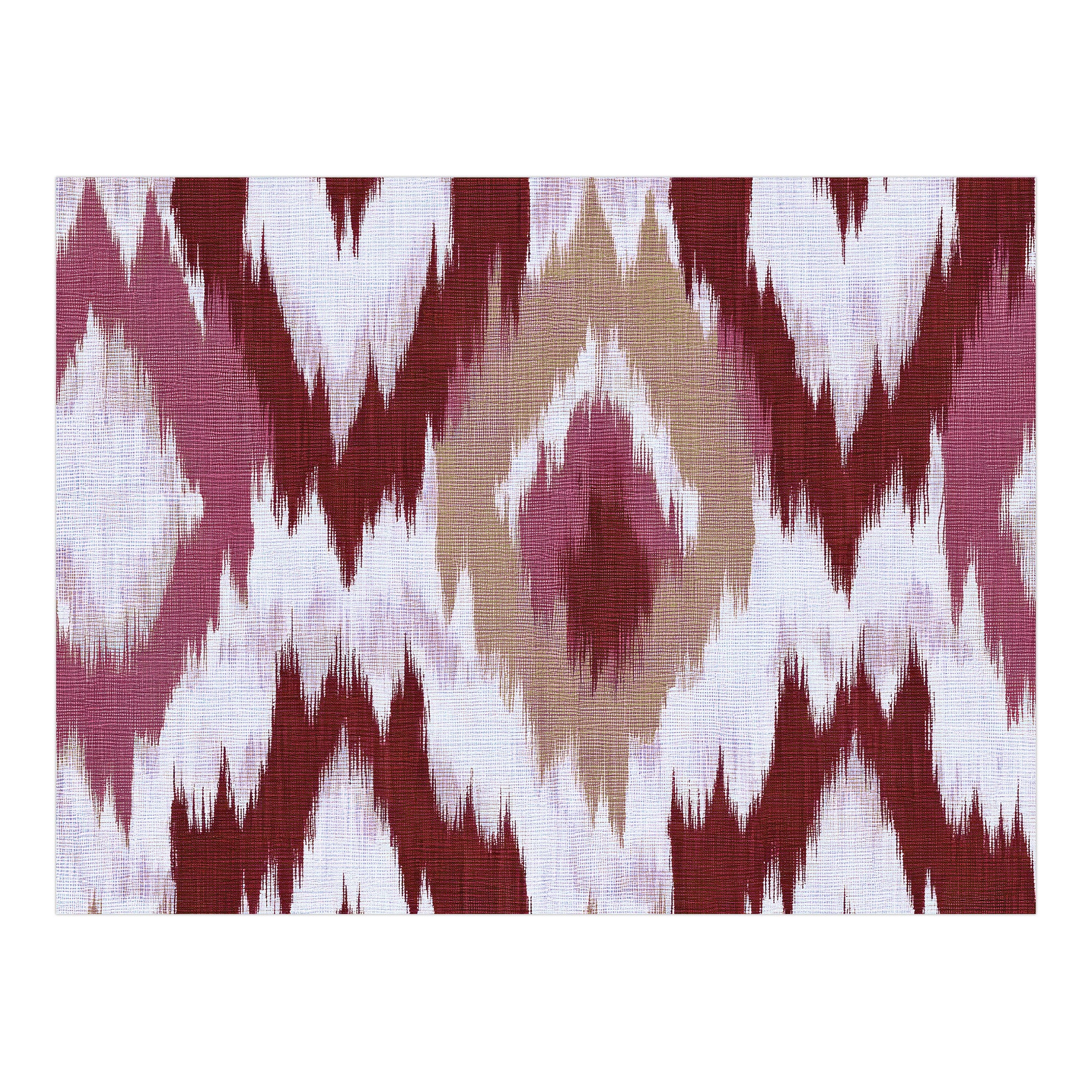 Tapis PVC Intérieur/Extérieur Ikat Vermillon 200x300 cm - Vinyle imprimé antidérapant, lavable et résistant pour terrasse et maison - 5
