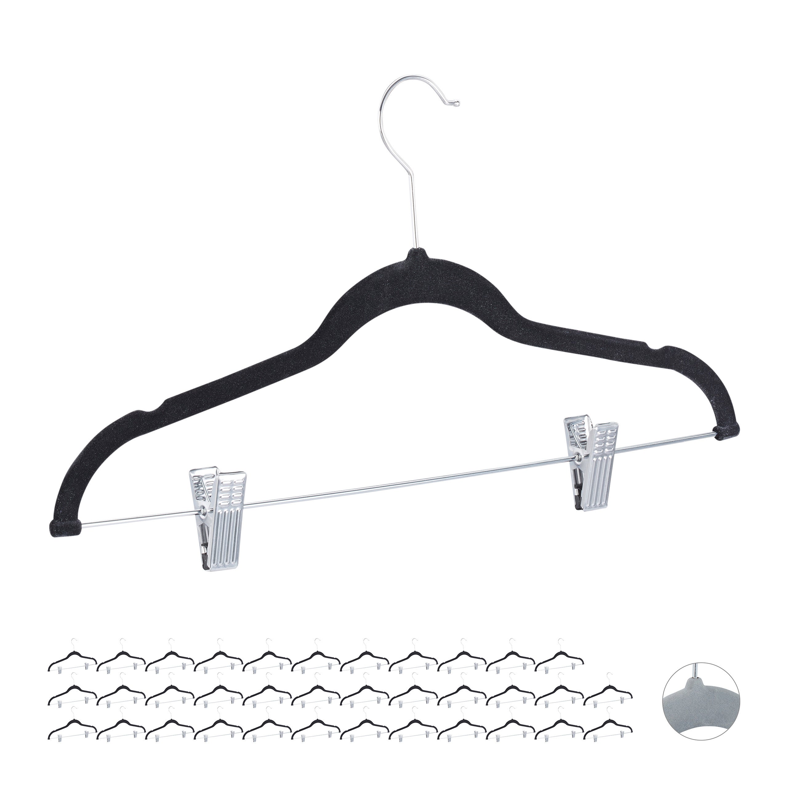ZINXY Lot De 10 Cintres En Acier Inoxydable Avec Caoutchouc Antidérapant - Pour Linge Extérieur/Intérieur - 40,2x18,5 Cm - Couleurs Variées