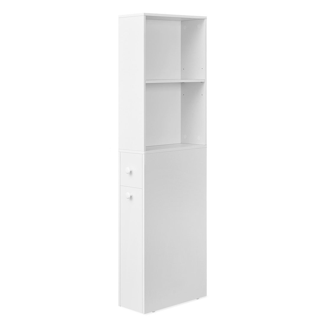 Genérico Blanco Armario Columna Estrecho De Baño - Clásico Regulable Mdf - Imagen 3
