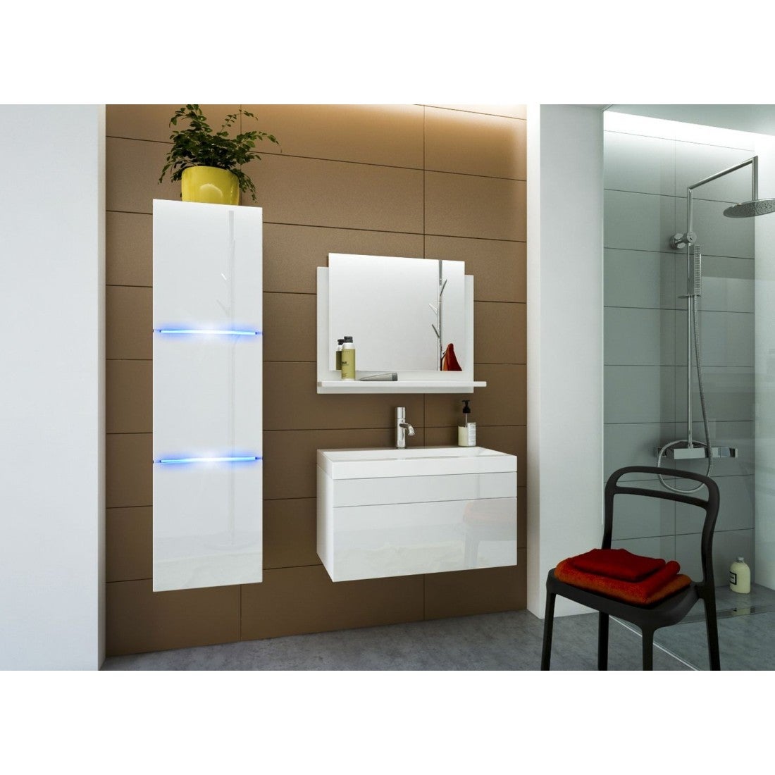 Pensile Bagno HOME DECO FACTORY Klaus - Dimensioni 60x50x20 Cm, Colore Marrone, Collezione Natural Crush