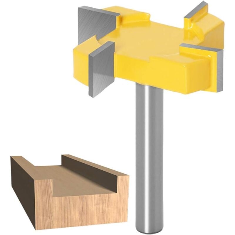 WSOOX Fraise à Surfacer CNC 8mm – Embout Rabotage Bois 51mm Diamètre, 4 Lames Carbure, Pour Router Et CNC
