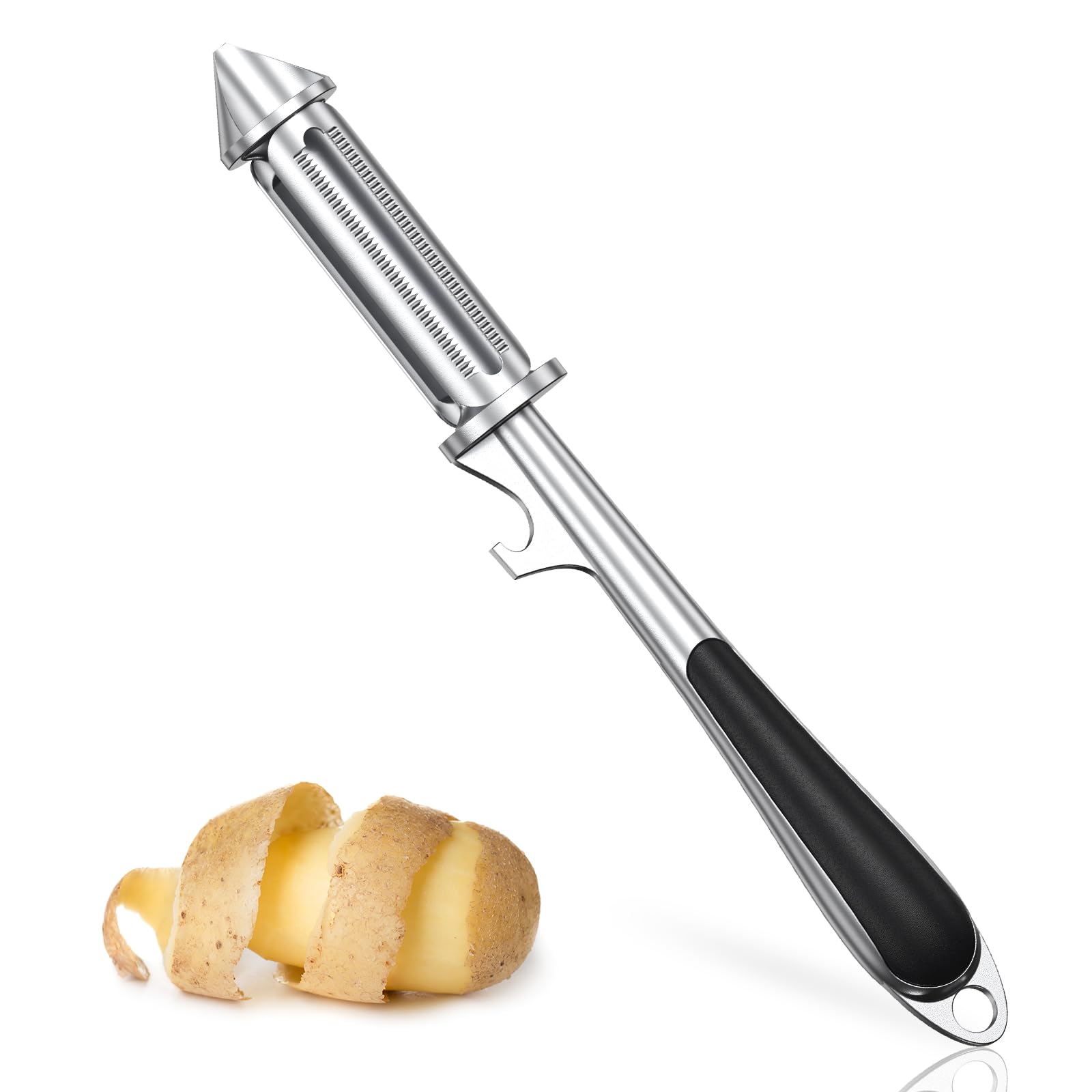 2 Pezzi Pelapatate Girevole, 14,5 x 7,5 c Pelapatate in Acciaio Inox a Fora di Y Peeler