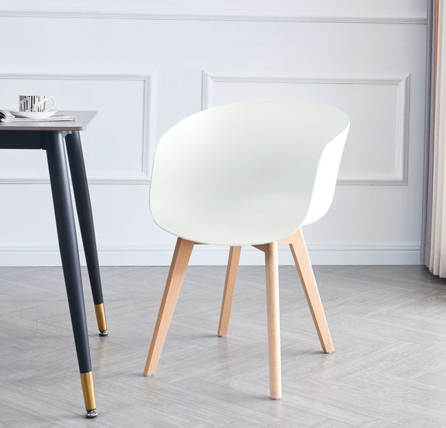 Sedia Ergonomica Sedie Bianche Gambe Legno Nordlys Set Sedie