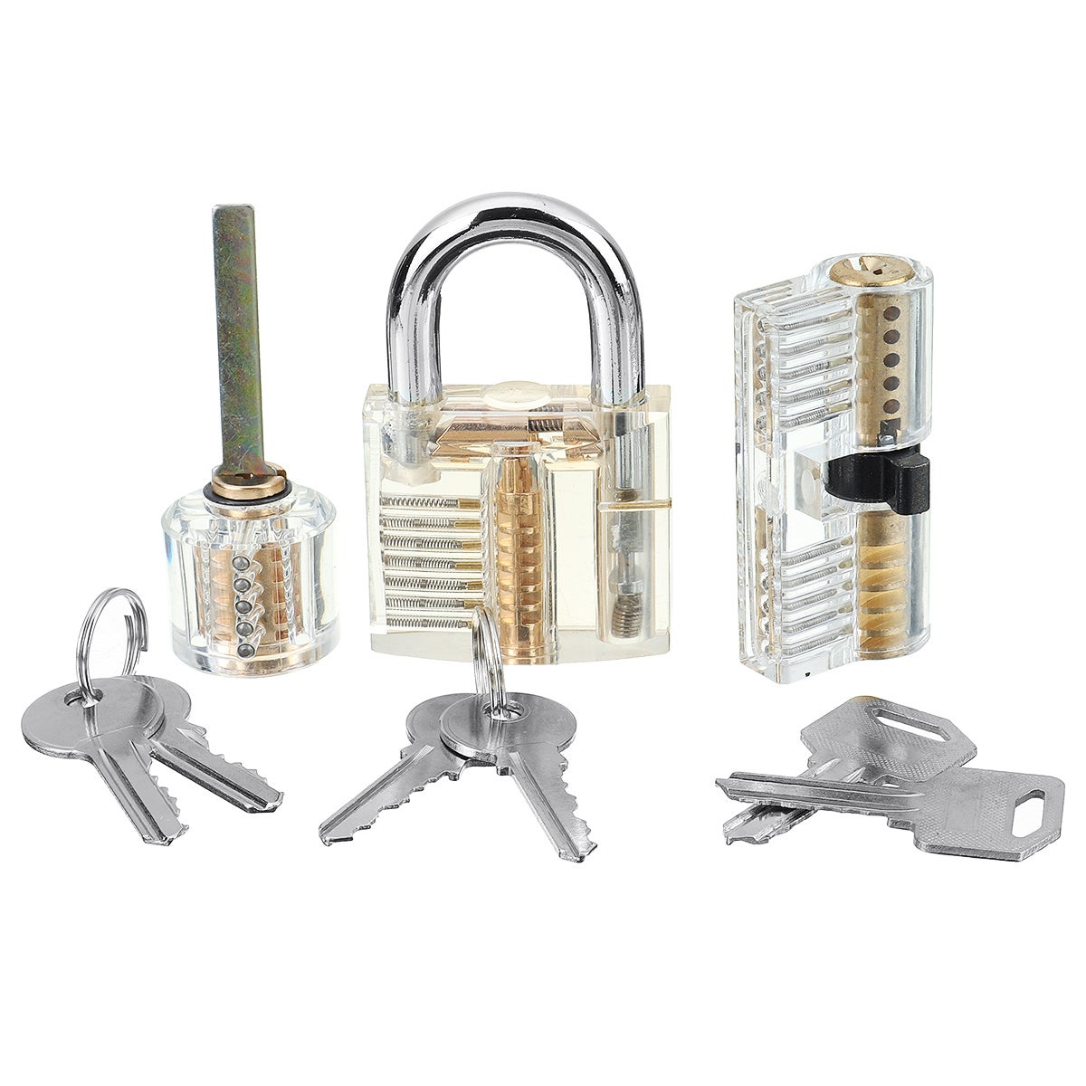 Kit De Crochetage 30 Pieces 3 Cadenas D'Entrainement Transparents + Lot