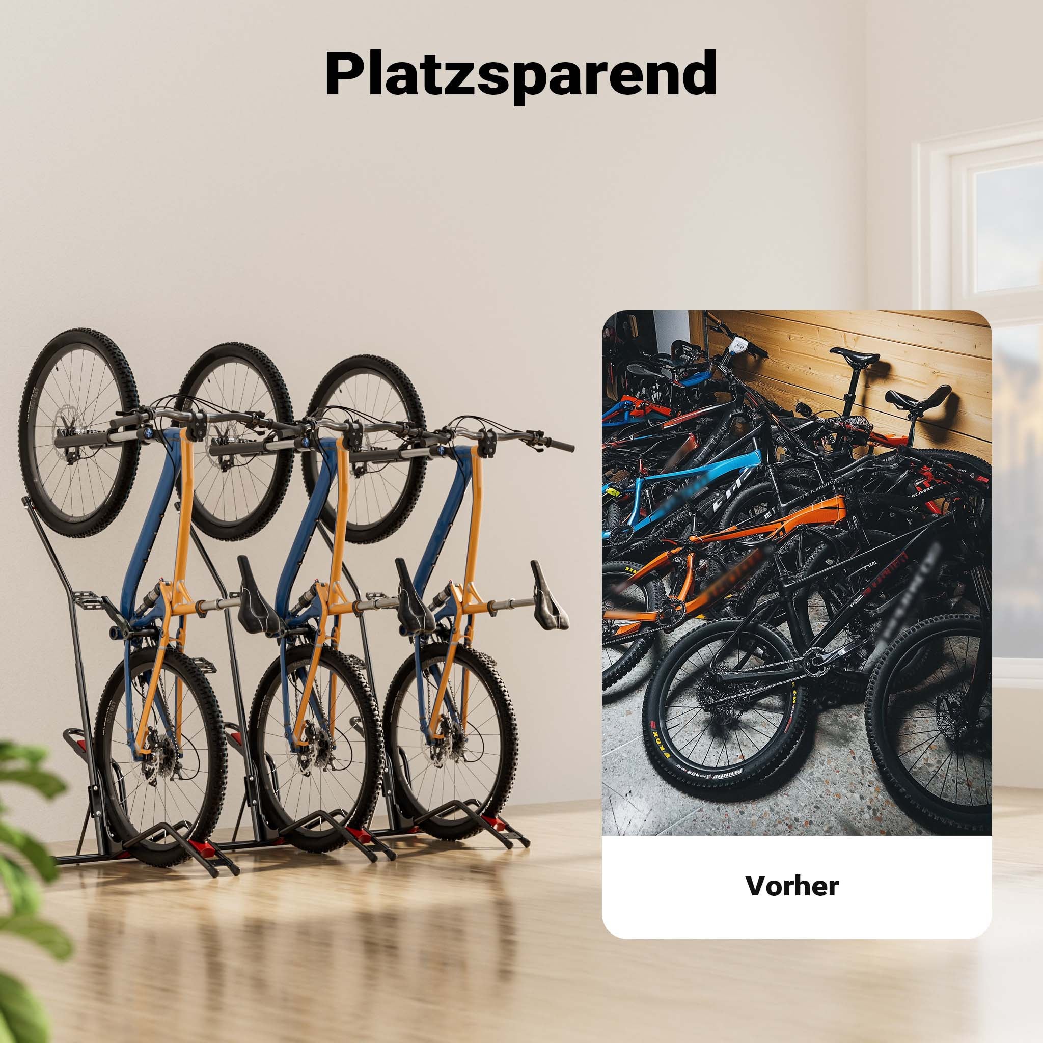 Range-vélo Autoportant En Acier - Support Pour 1 Vélo, Protection Anti-rayures, Montage Sans Perçage