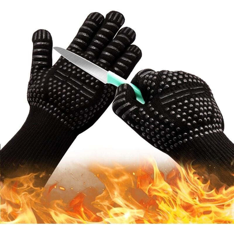 Guanti da forno in silicone antiscivolo, resistenti al calore, con Guanti da forno in silicone antiscivolo, resistenti al calore, con
