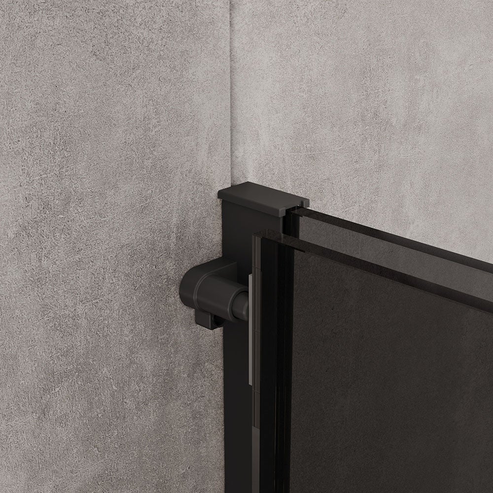 Bernstein Ścianka prysznicowa Walk-In 140cm NT101 szkło szare ESG 8mm drzwi prysznicowe przesuwne ze ścianką - 7
