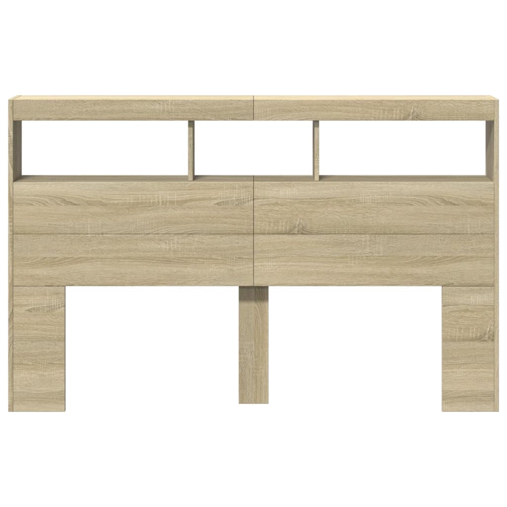 Armoire tête de lit | Tête de lit pour lit adult | Décoration murale avec LED chêne sonoma 160x17x102 cm CFW51201 - 6