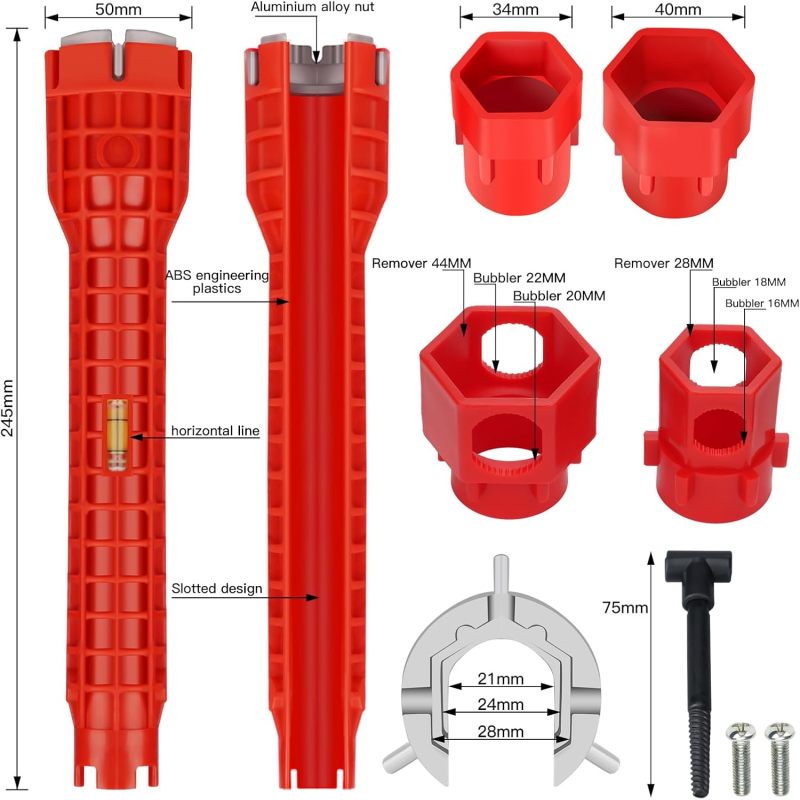 Clé de plomberie 14 en 1 multifonctionnelle pour robinets et évier - 3