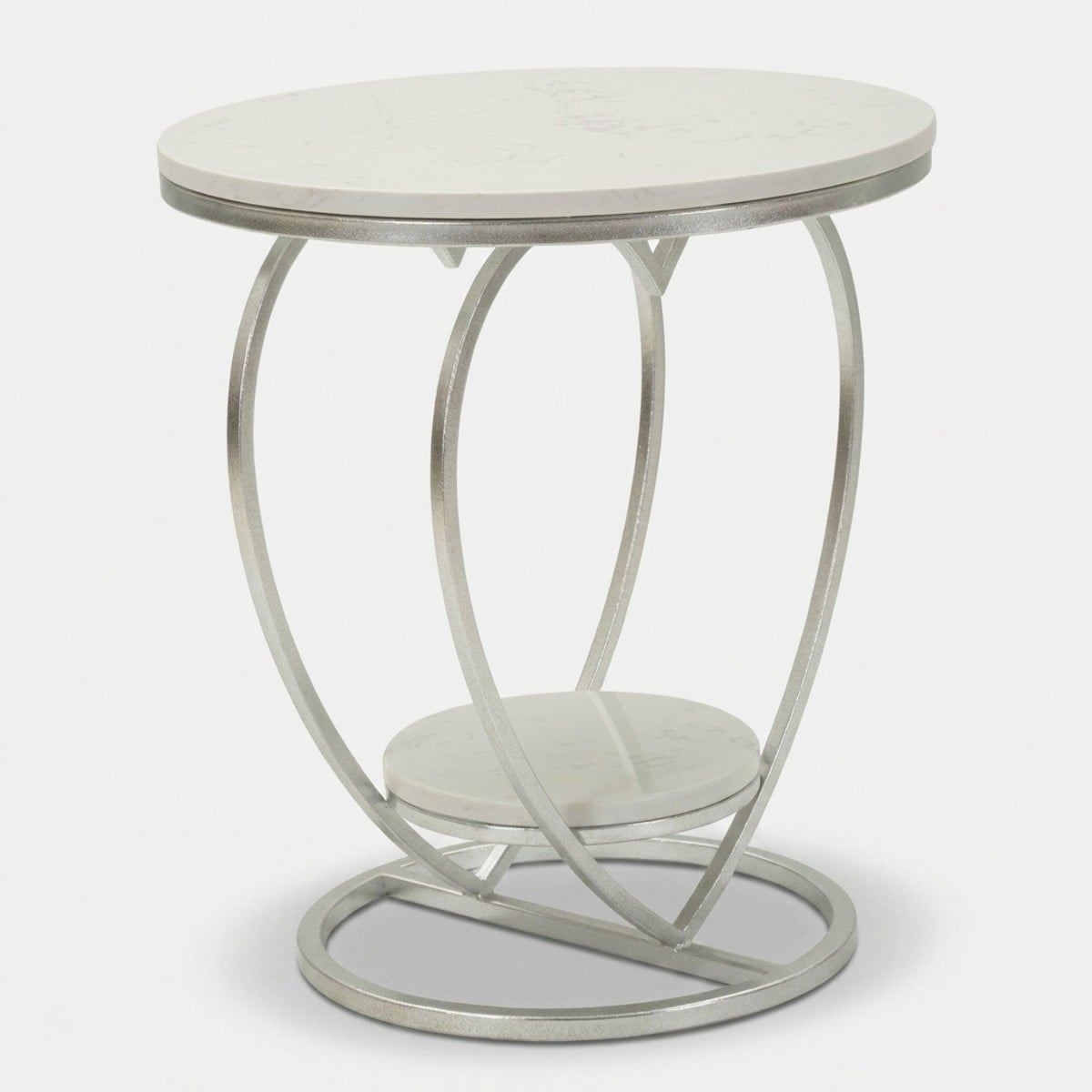 Table d'appoint rond en métal avec plateau effet marbre Heart | Leroy ...