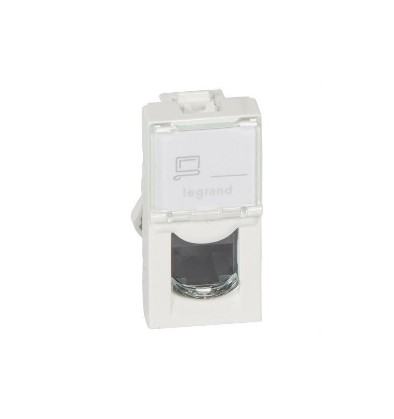 076583 Prise RJ45 catégorie 6 STP blindée Mosaic 1 module - blanc antimicrobien - professionnel