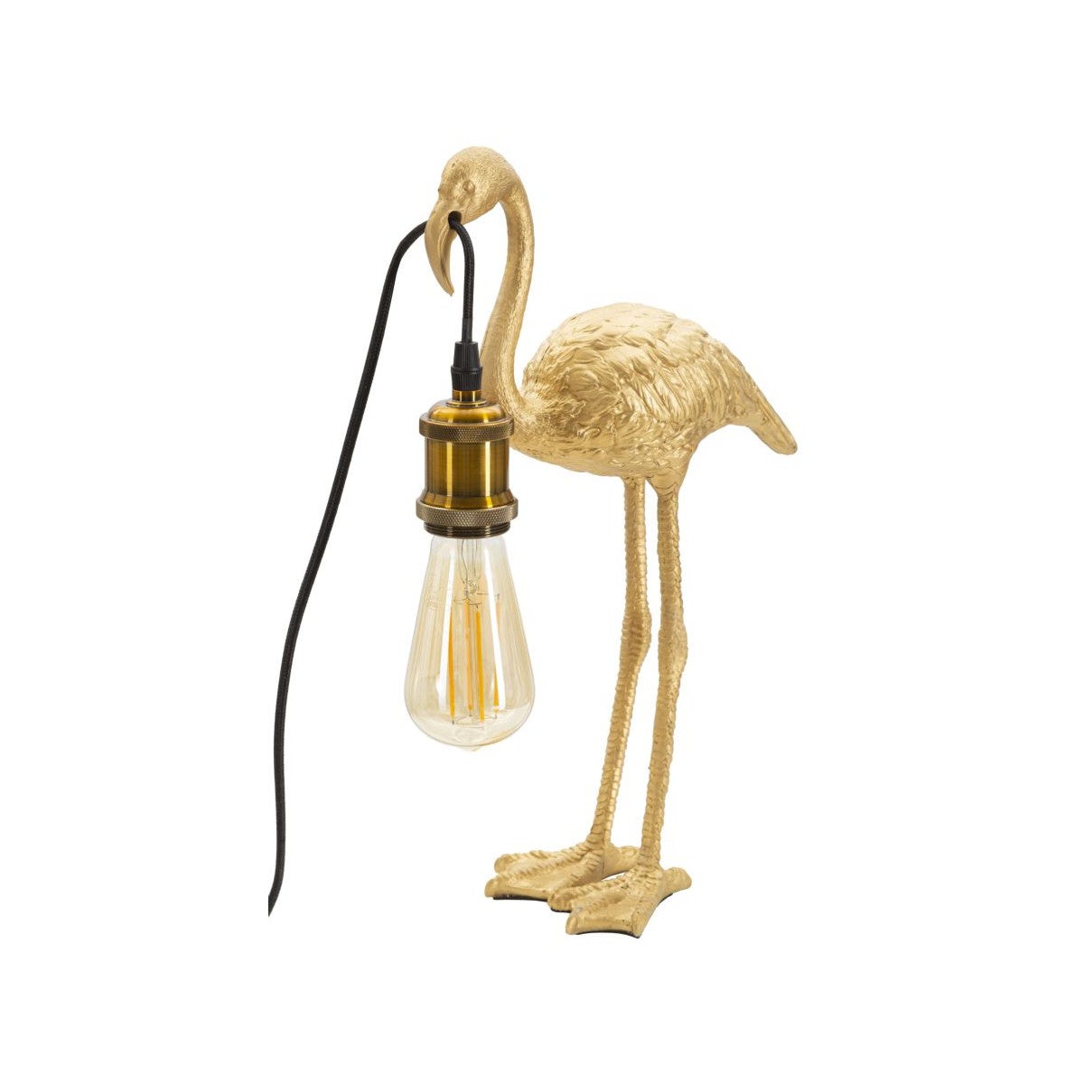 Lampa stołowa Mauro Ferretti Flamingo złote wykończenie 39,5 cm