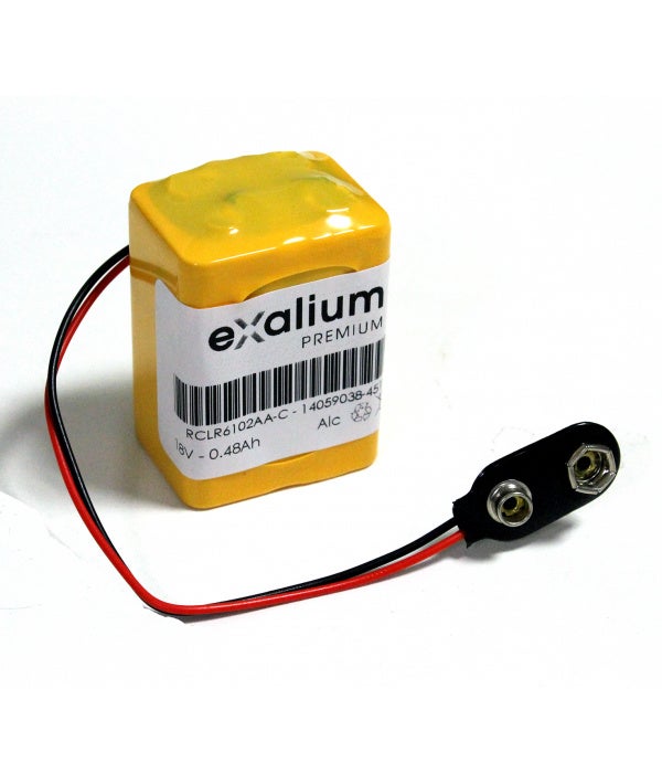 Pile 18V Alcaline 2x LR61 pour Alarme connecteur pression - 2