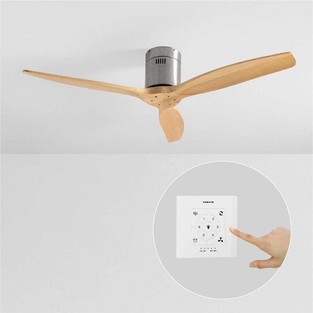 CREATE - WIND CALM NATURAL WOOD - Wentylator sufitowy 40W cichy 100% drewno -
