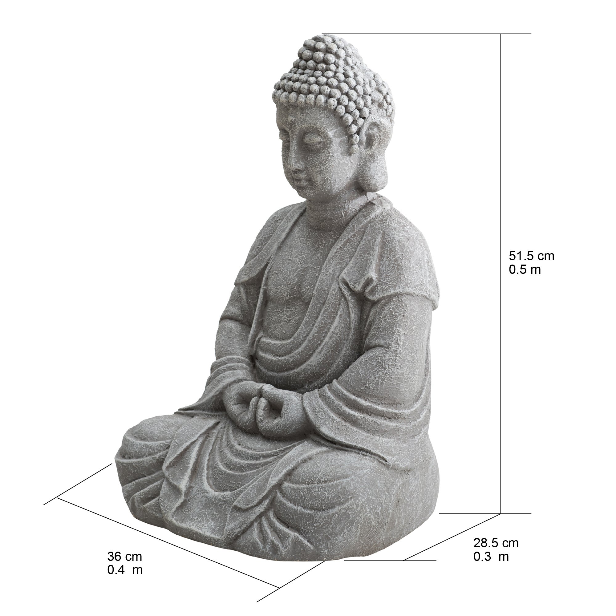 Figurine de jardin Bouddha en argile, assis - 3
