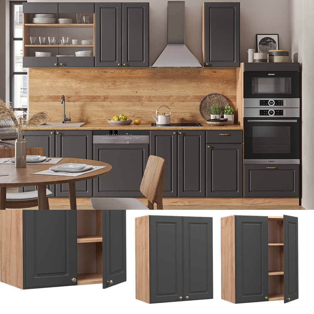 Vicco Elément haut de cuisine Fame-Line, Anthracite-or, 60cm - 2