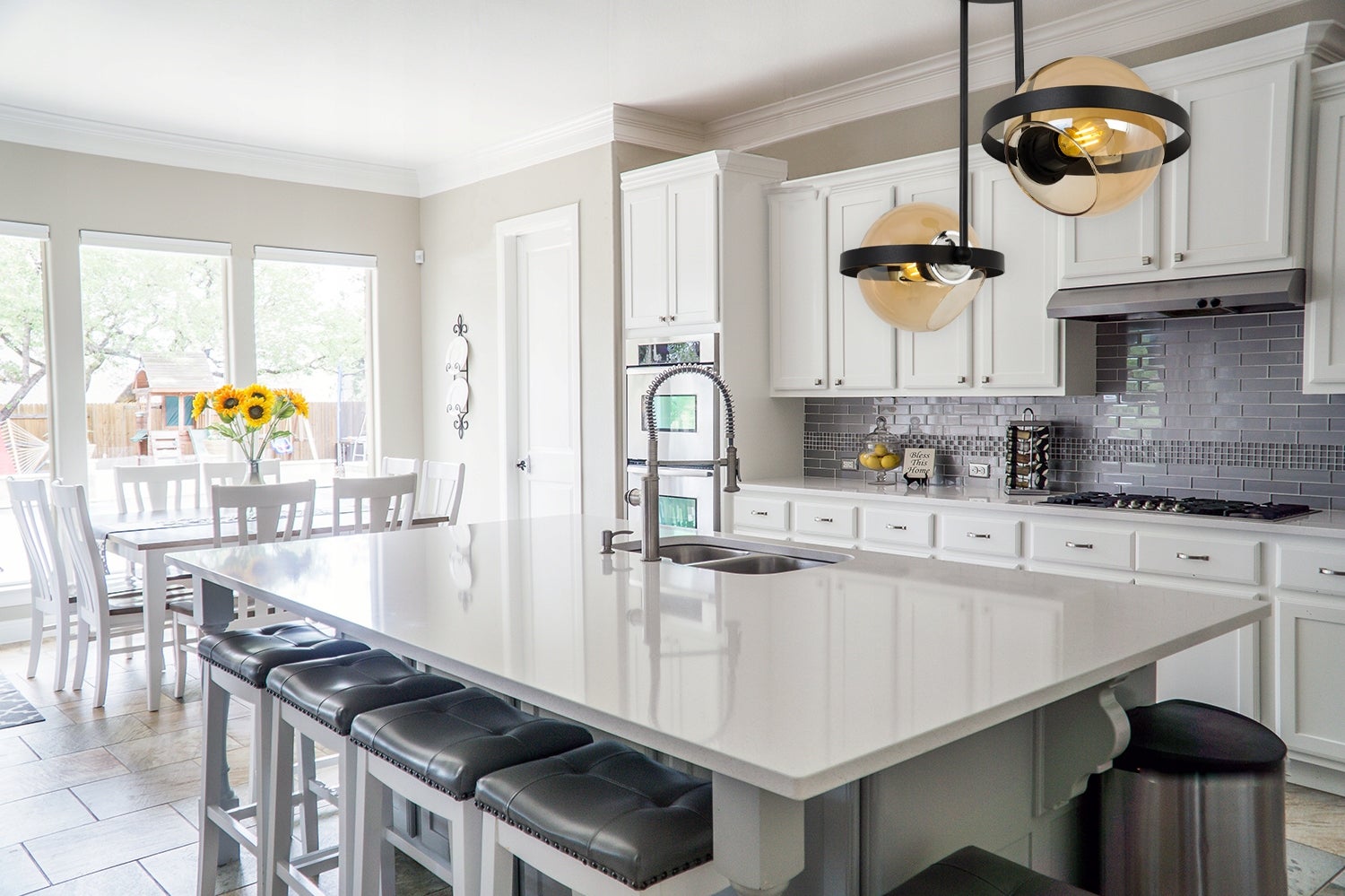 Lampa sufitowa wisząca LED modern 2xE27 klosz okrągły czarny/miodowy Light Home LH - 3