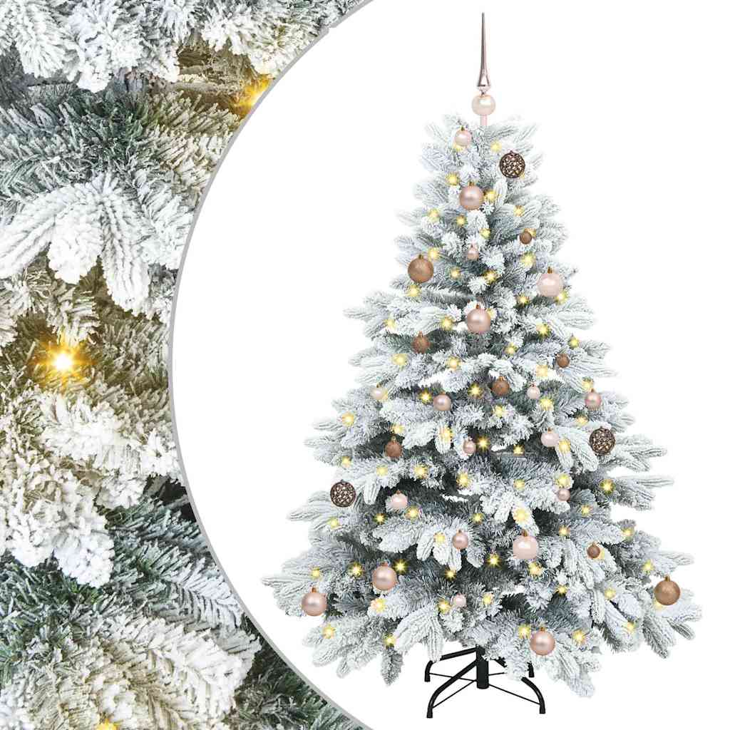 Sztuczna choinka z 150 diodami LED Zielony 150 cm PE i PVC