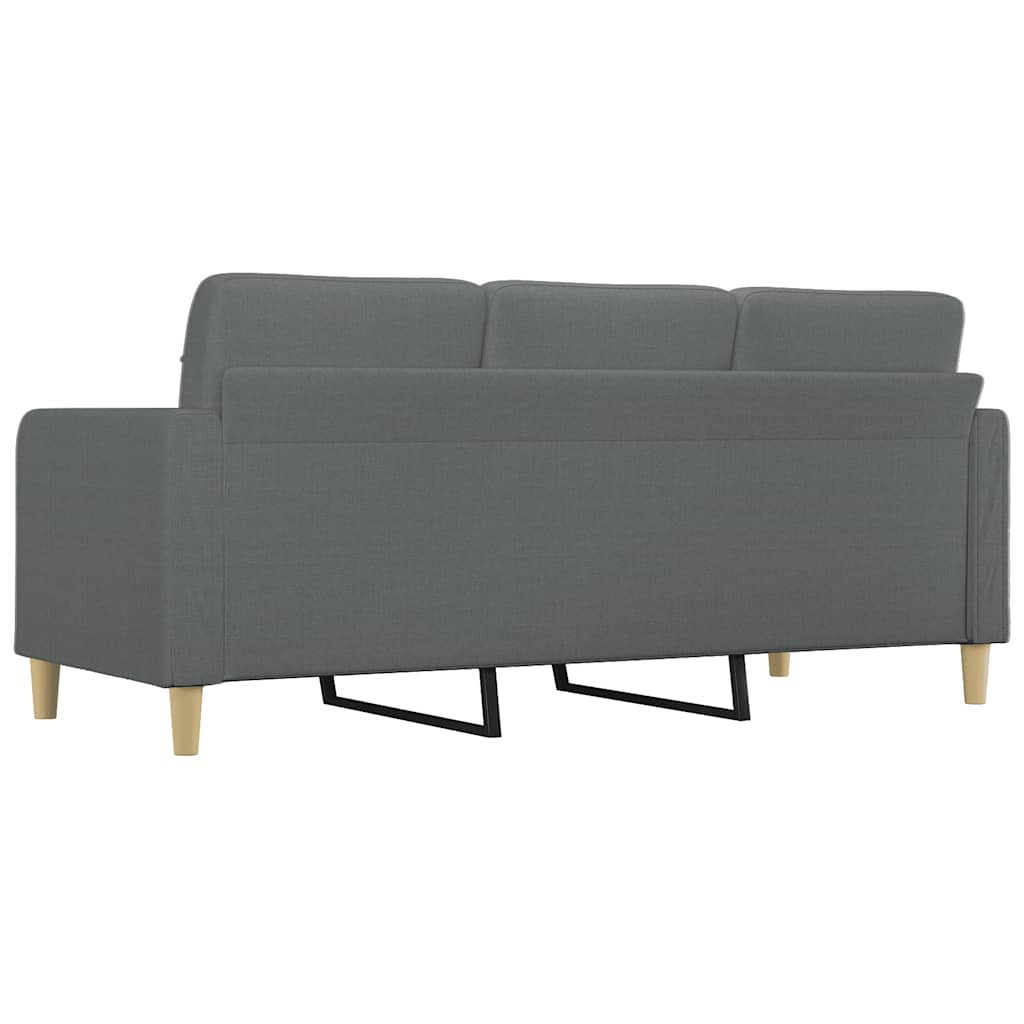 vidaXL Canapé à 3 places Gris foncé 180 cm Tissu - 5