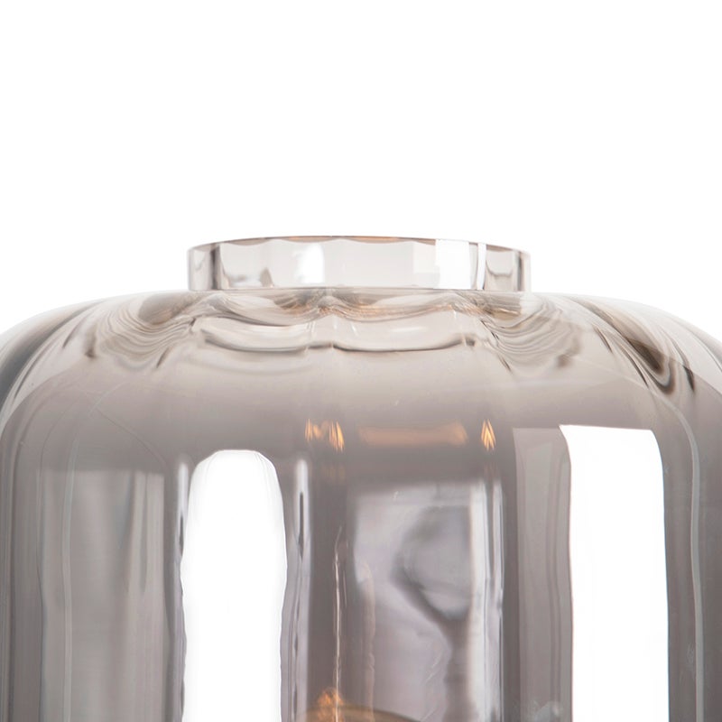 Qazqa design lampadaire - Qara - noir et fumé, max. 60w, e27, 161cm, idéal pour le salon - 6