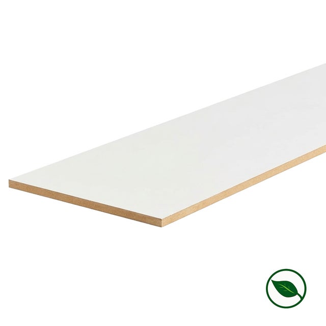 Lot de 3 contremarches rénovation d'escalier stratifié blanc 1300 x 200 x 8 mm - PEFC 70%