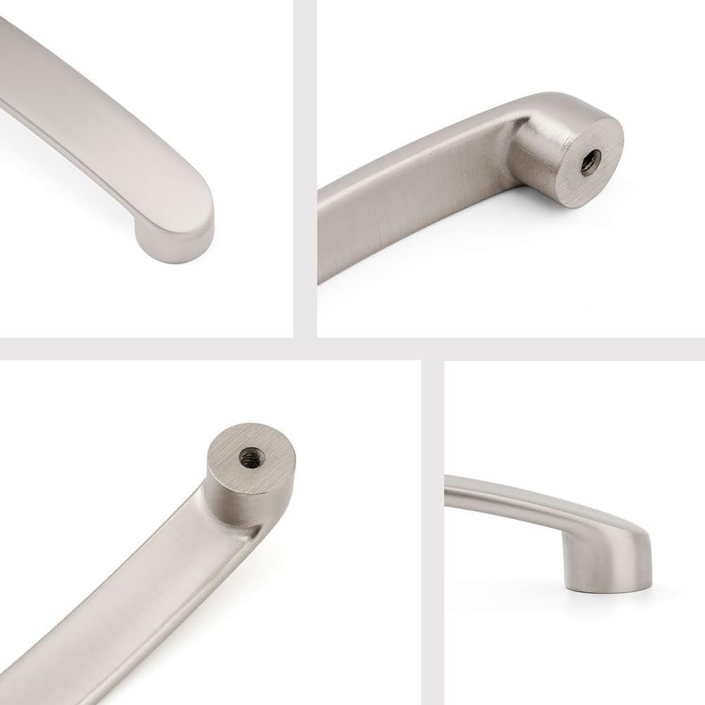 Set di 6 maniglie per mobili Maniglie per porte da cucina cromate - Maniglia per mobili da cucina in nichel spazzolato Maniglia da cucina spazzolata - 3