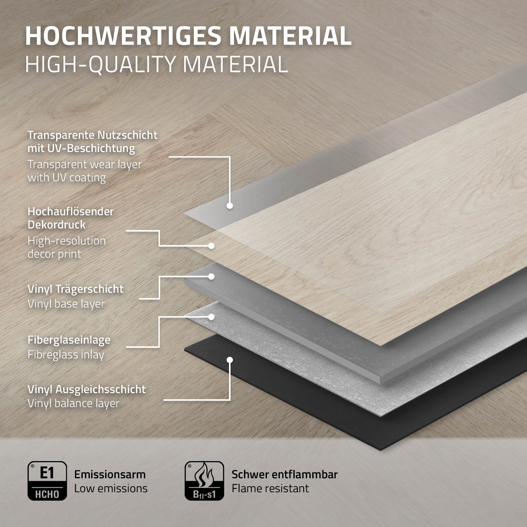 ML-Design Pavimento em vinil PVC 1.56m² castanho carvalho claro 20 tábuas click system 61x12,8cm espessura das folhas 4,2mm efeito madeira impermeável - 4