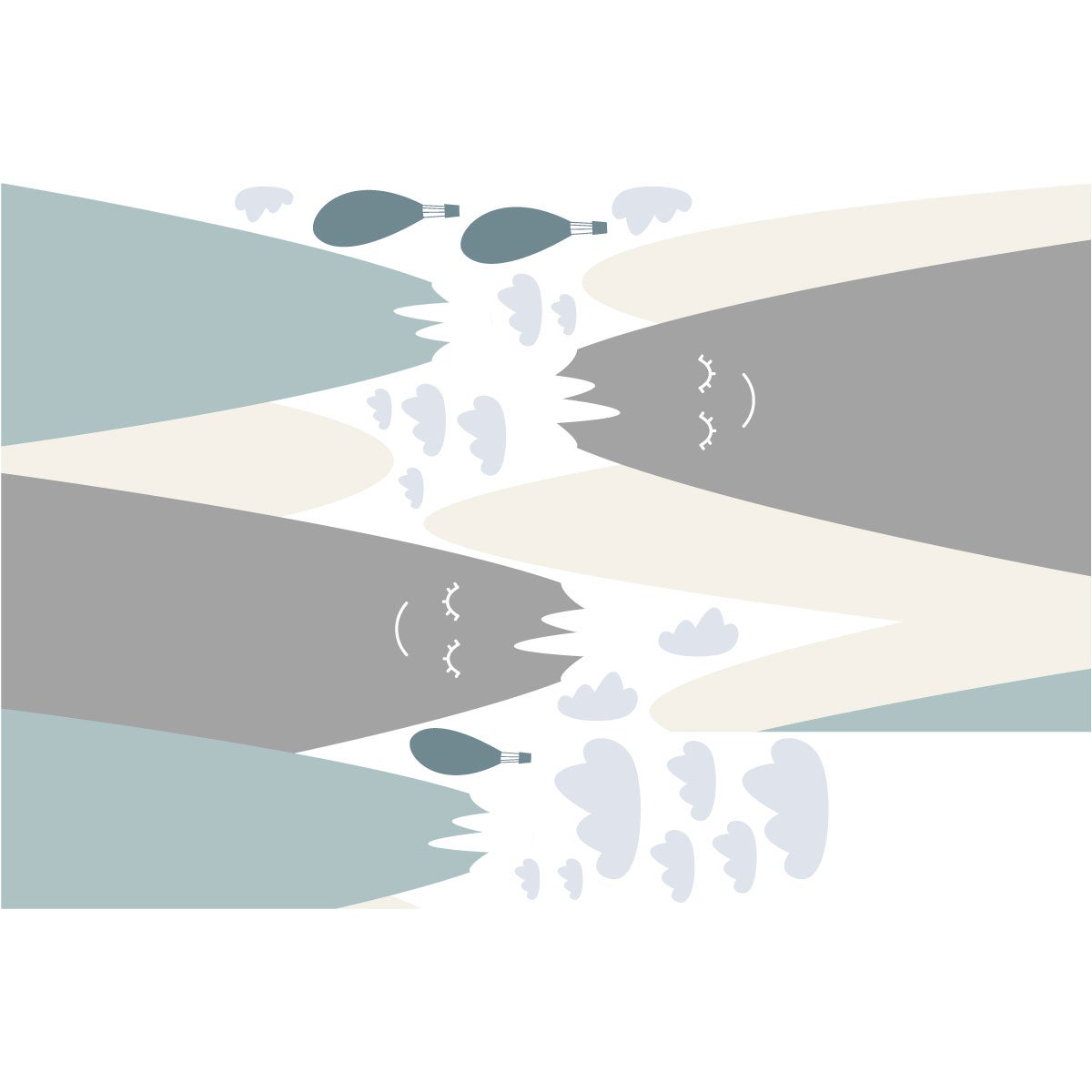 Vinilo niño escandinavo de montaña ayaka - adhesivo de pared - revestimiento sticker mural decorativo - 100x150cm - 4