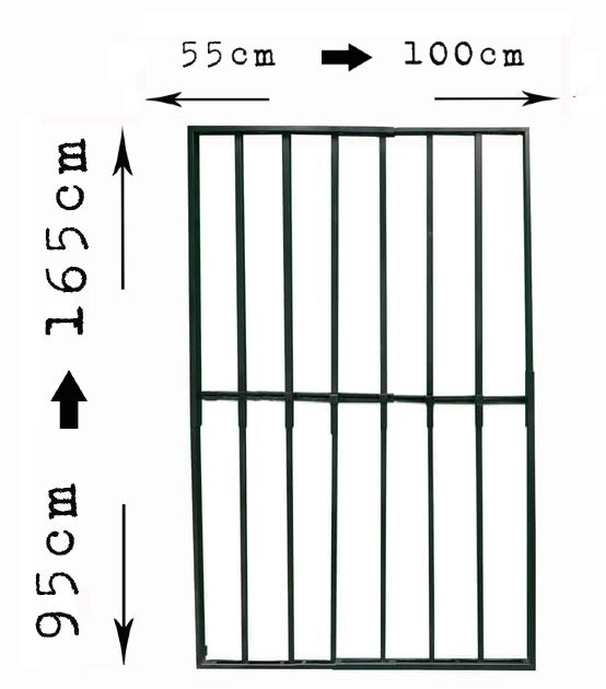 Grille de défense réglable pour fenêtre (largeur et hauteur) de 55x95 cm à 100x165 cm noir - 11