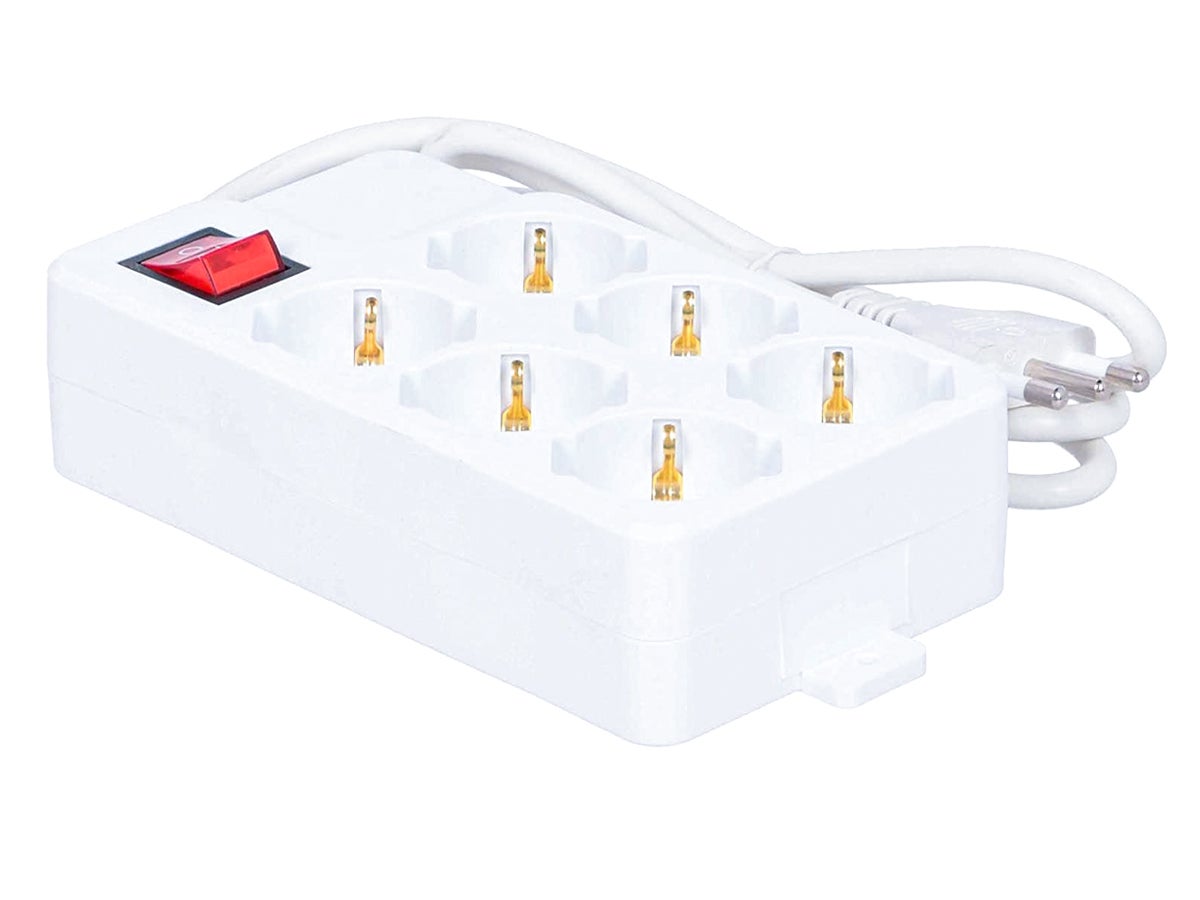 Ciabatta Elettrica Extrastar 6 Prese - Cavo 3m, Interruttore Luminoso, Protezione Bambino, Bianco