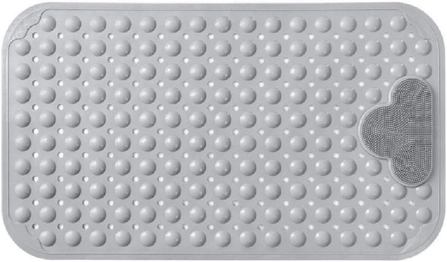 Mata prysznicowa antypoślizgowa 90 x 60 cm z przyssawkami - z poduszką masującą, wygodna - nadająca się do prania w pralce - szara