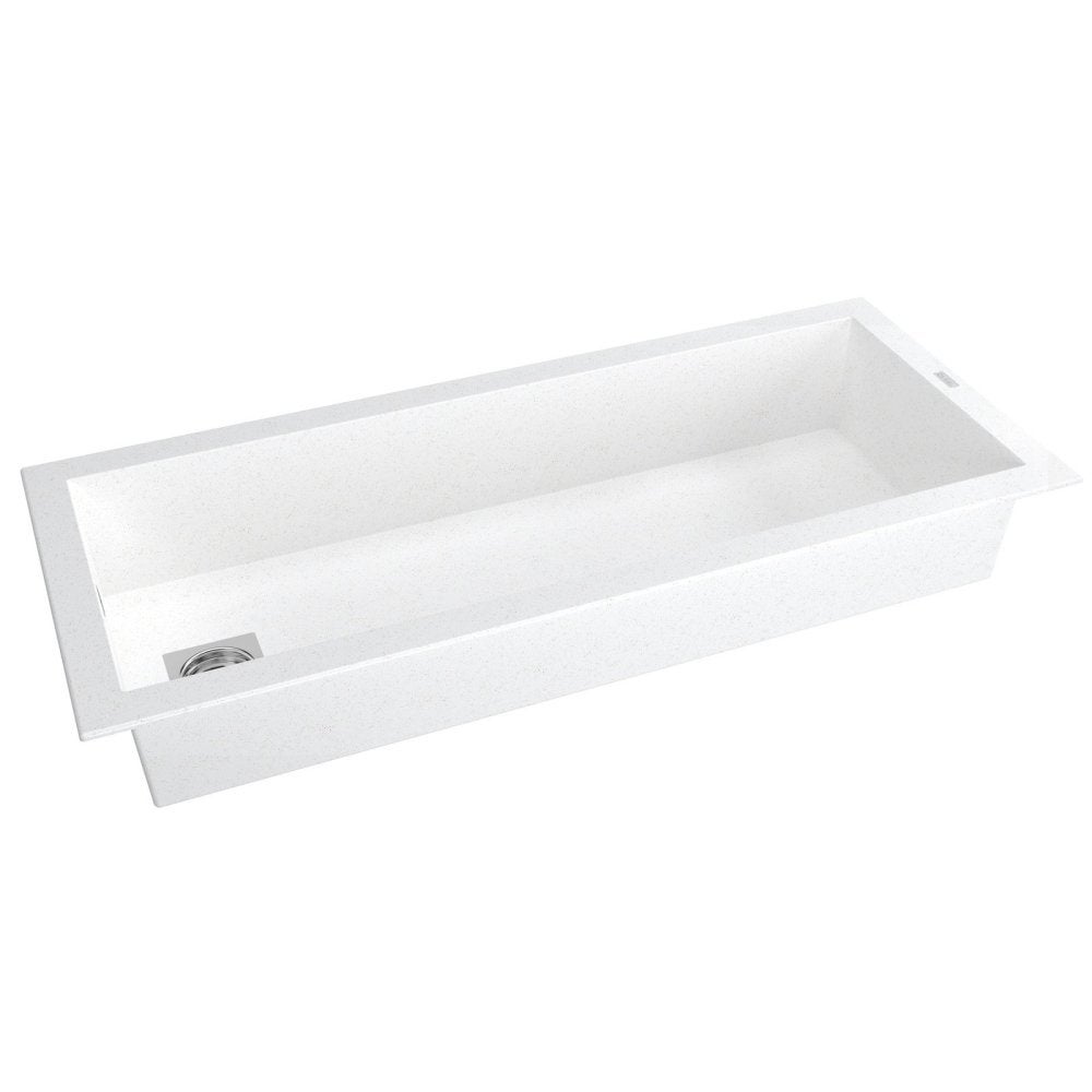 Évier cuisine à encastrer 1 grand bac DRAKKAR CAREA en Minéral 118 x 50 cm Blanc - 5