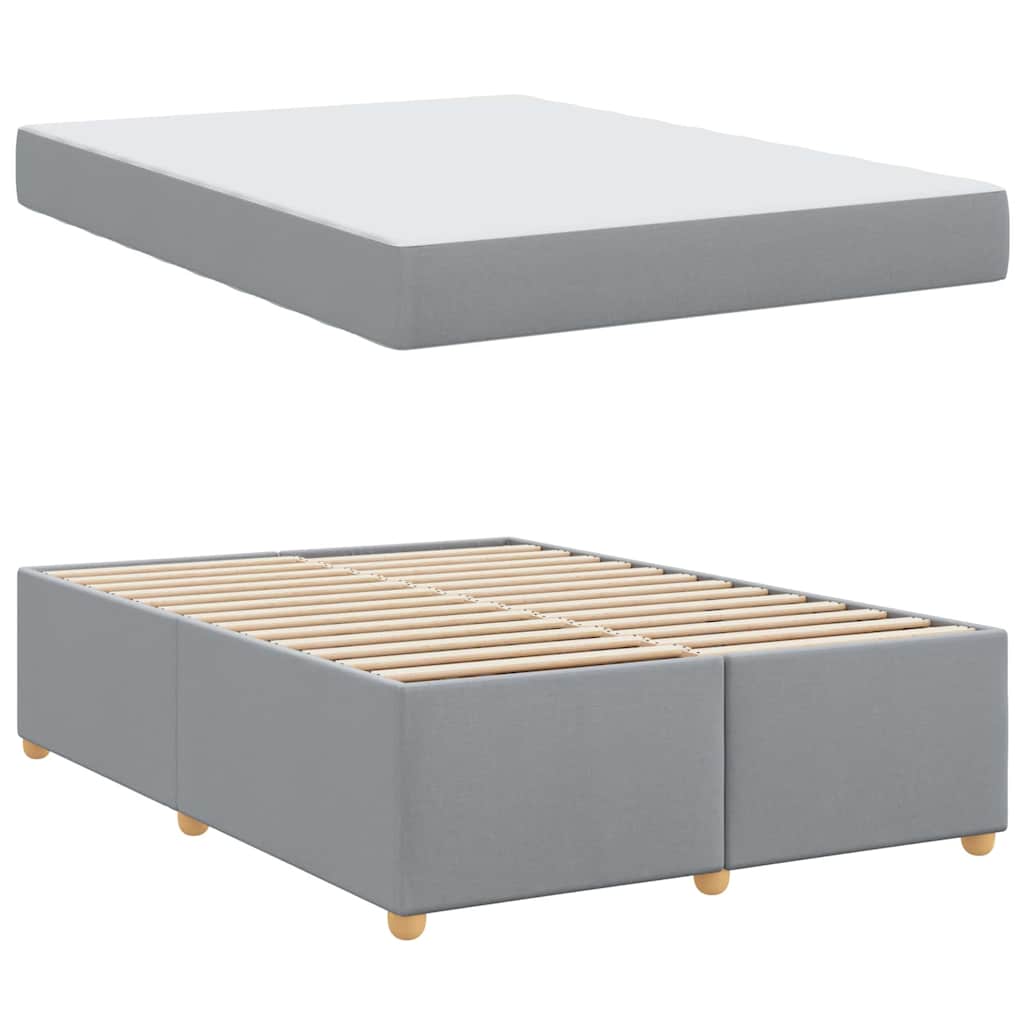 Cadre de lit avec matelas gris clair 140 x 200 cm en tissu - 4