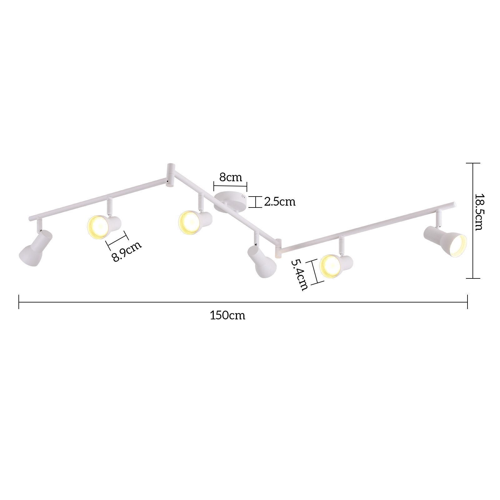 NETTLIFE Reflektorowa sufitowy 6 płomieni Biały GU10 Metalowa lampa sufitowa do sypialni i przedpokoju - 5