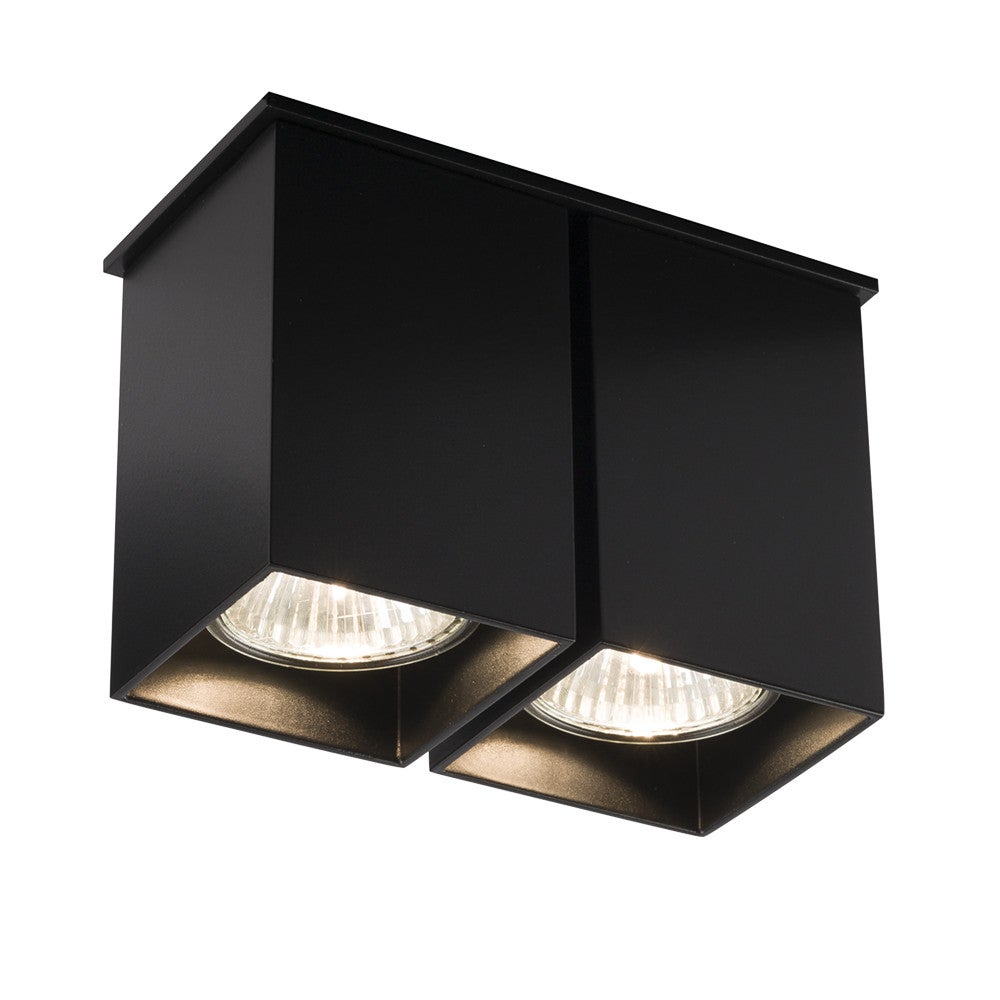 Reflektor sufitowy spot natynkowy Toda prostokątny czarny 2xGU10x10W wym: 9 x 13 x 6,5 cm metal Shilo