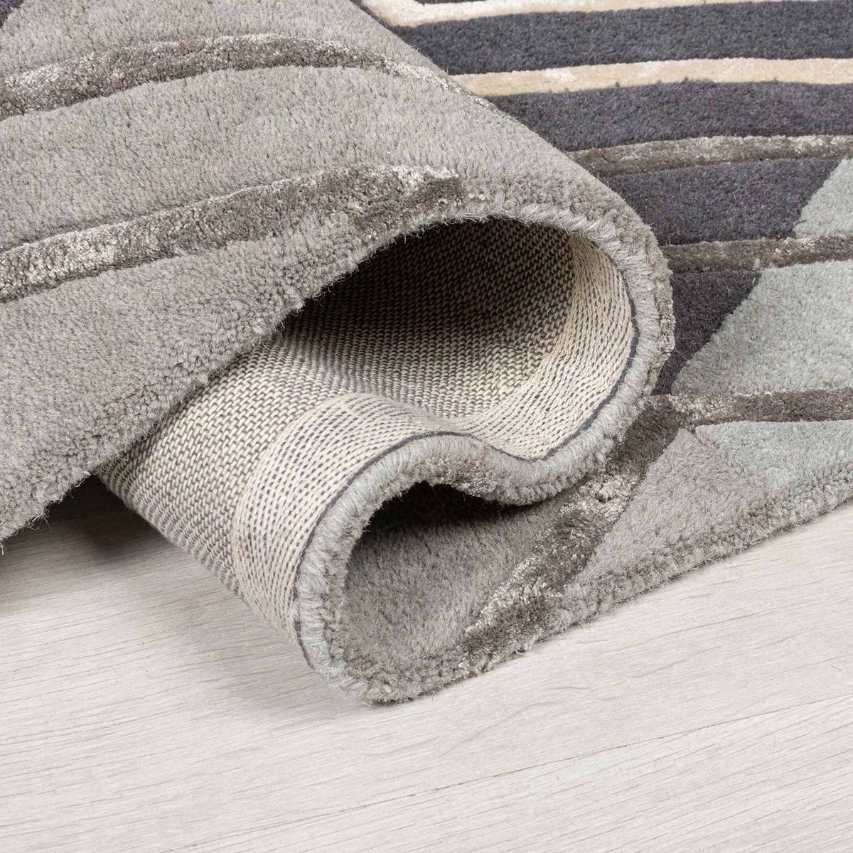 Tapis de salon moderne laine tissé main HOWARD 120x170 cm - 3