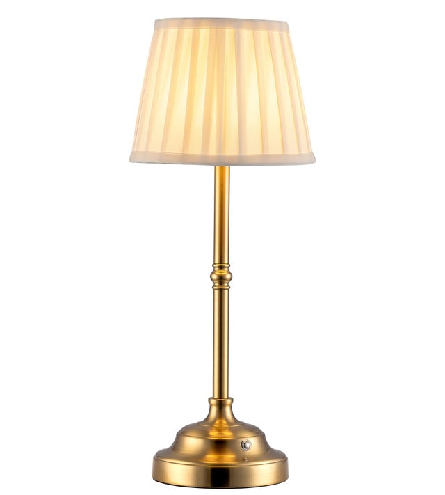 Lampe de table portable sans fil, abat-jour en tissu, rechargeable 2000 mAh, lumière à intensité variable pour salle à manger, chambre à coucher