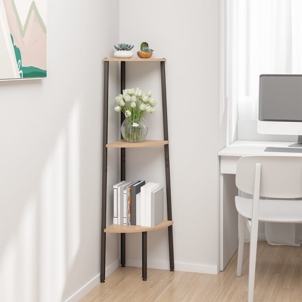 Mensola angolare in bambù con 3 livelli 103x31,9x31,9 cm 7House | Leroy