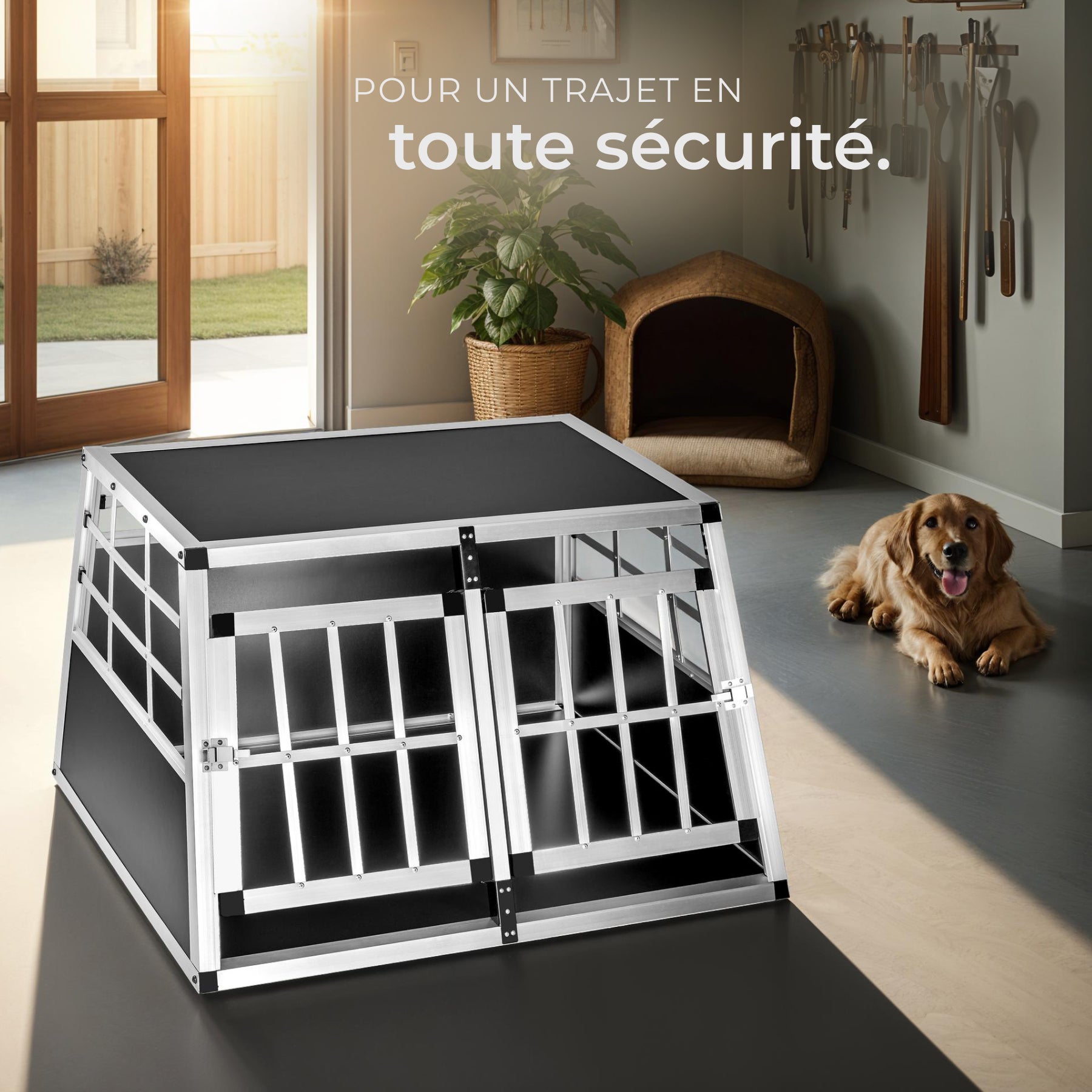 TECTAKE Transportadora para animais dupla Com parede traseira reta - 8