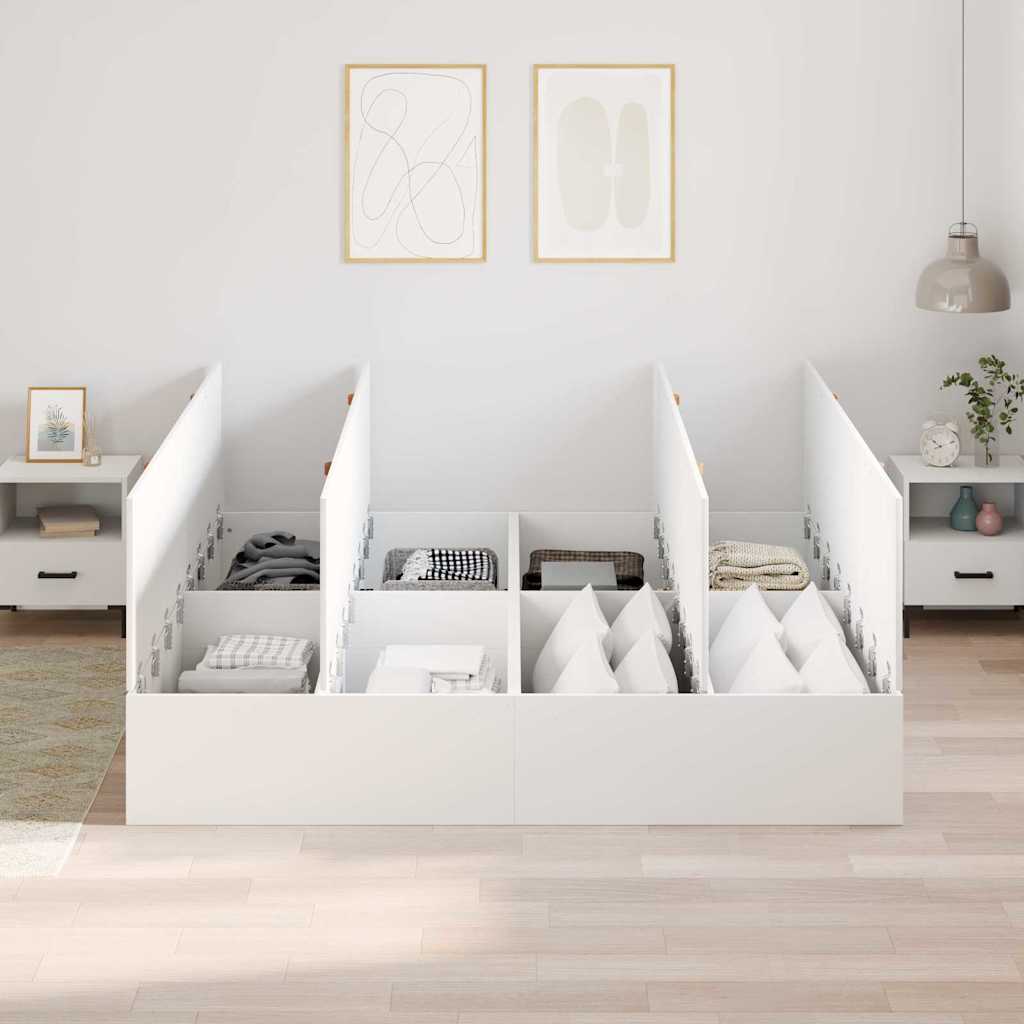 Cadre de lit avec rangement blanc 180 x 200 cm - 3
