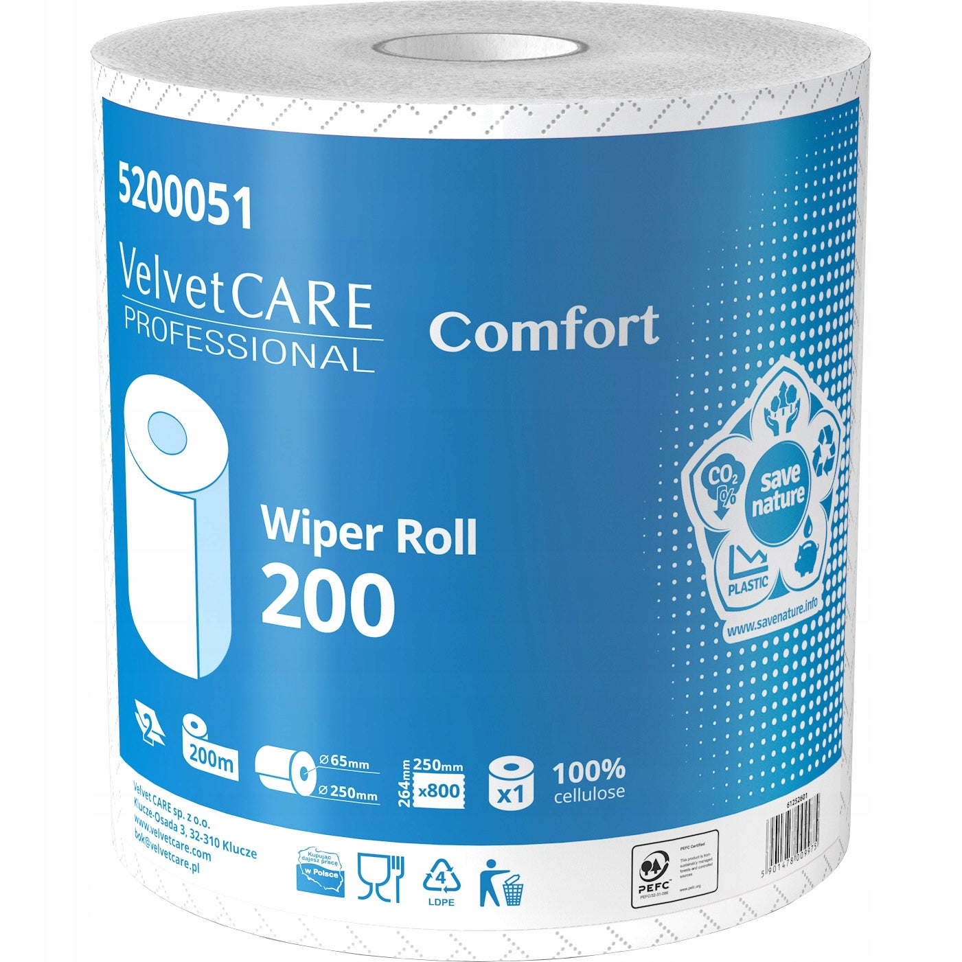 Ręcznik papierowy Velvet Care Comfort 200 metrów 2 warstwowy 1szt