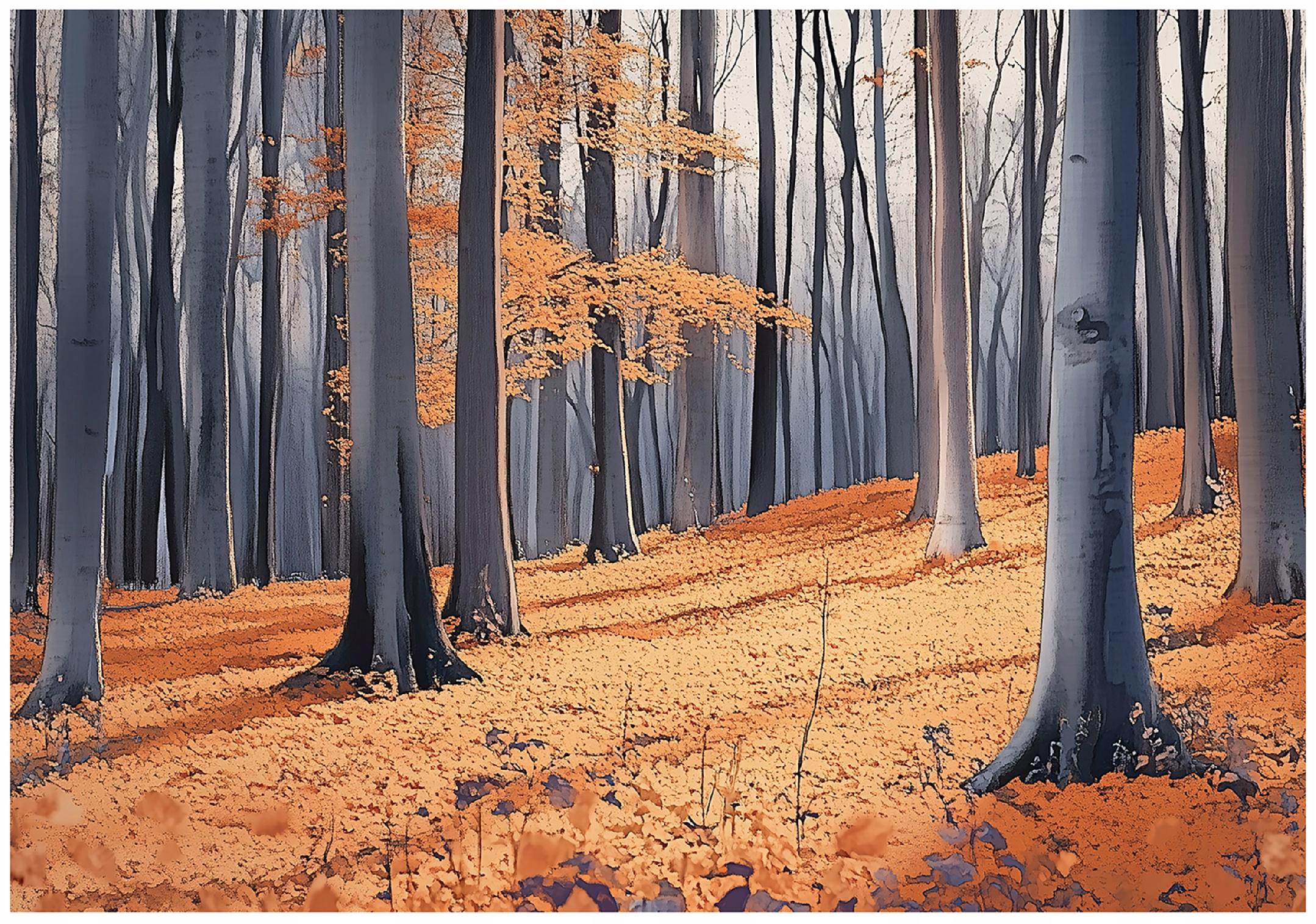 Fototapeta 3D Las Drzewa Brązowy Natura 350x250 cm Tapeta Do Sypialni Salonu Kuchni Na Flizelinie